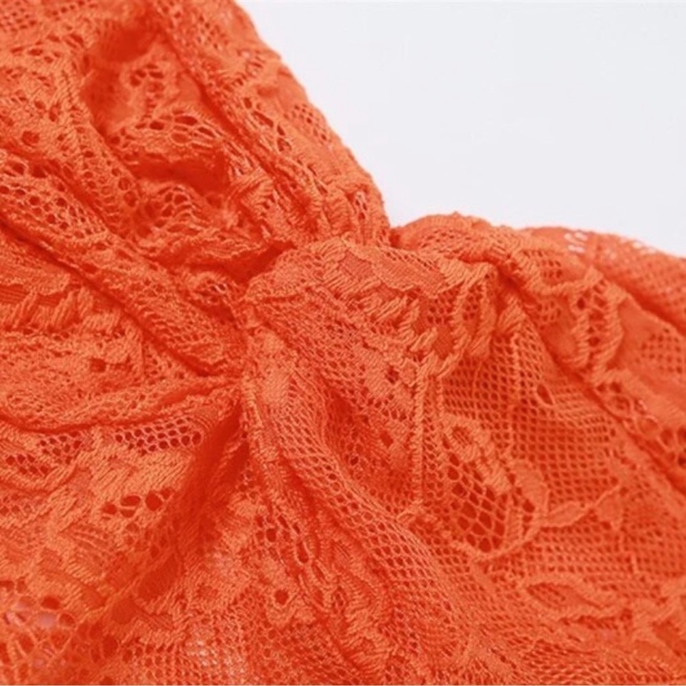 NEW to CASA B💫 Theresa Front-Twist Strapless Lace Maxi Dress in Tangerine - Picture 4 of 15